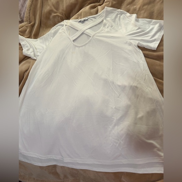 Anne Klein Black and White Striped Button-Down Shirt & White Tee Lot L - Picture 4 of 5